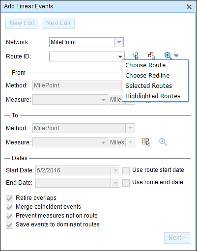 Route ID options