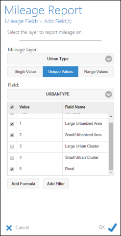 Adding the unique values using the Urban Type layer